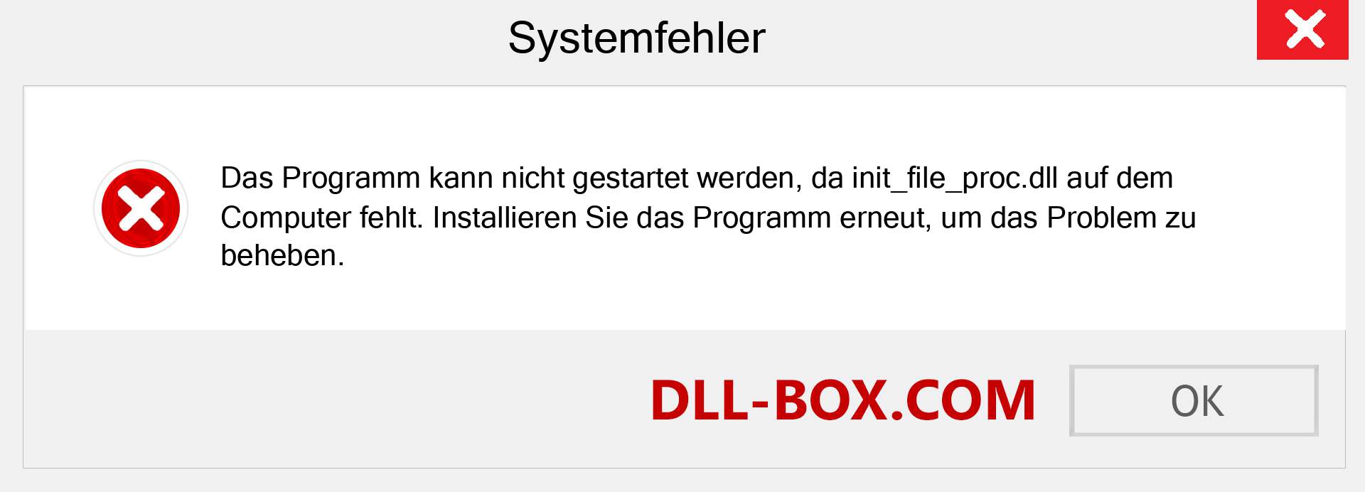 init_file_proc.dll-Datei fehlt?. Download für Windows 7, 8, 10 - Fix init_file_proc dll Missing Error unter Windows, Fotos, Bildern