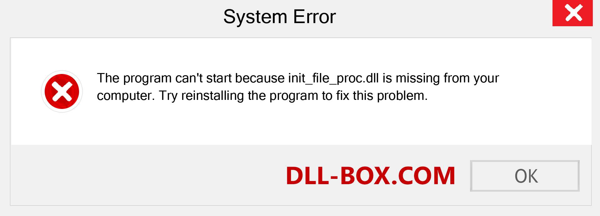  init_file_proc.dll file is missing?. Download for Windows 7, 8, 10 - Fix  init_file_proc dll Missing Error on Windows, photos, images